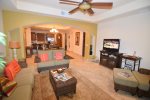 Playa del Paraiso Resort San Felipe living room tv kithcen and dinning room view