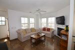 El Dorado Ranch second floor living room with tv and fireplace
