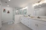 Main Bathroom with Dual Sinks and Shower with Rainforest Shower Head