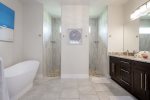 Main Bathroom with Wrap Around Shower and Garden Tub