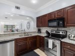 Kitchen with stainless steel appliances