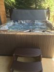 New 4 person hot tub on patio level
