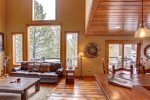 Big Bear Lodge main floor with large windows.