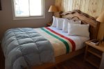 Comfy Queen Bed, Feather Pillows, Hudson Bay Blanket and Goose Down Comforter