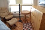 Leather Chair, Handmade Furniture, Hardwood Floors and Navajo Rugs