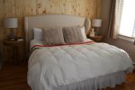 Comfy King Bed, Feather Pillows, Hudson Bay Blanket and Goose Down Comforter