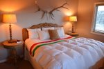 Comfy King Bed, Feather Pillows,  Hudson Bay Blanket and Goose Down Comforter