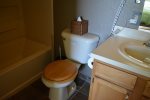 Bath with Tub and Plush Towesl 