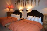 Two Comfy Queen Beds, Feather Pillows, Hudson Bay Blanket and Goose Down Comforters