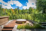 hot tub and mountain views