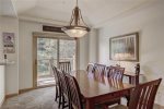 A large dining area provides the perfect space for a holiday meal