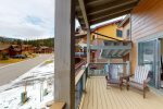 Private deck on front of home