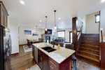 Expansive kitchen with granite countertops