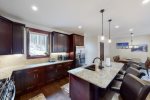 Stainless steel appliances and granite countertops