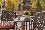 Enjoy the year round beauty of Aspen`s seasons on this wonderful patio.