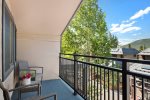 The front balcony looks out to Red Mountain.