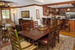 Dining table and kitchen seating