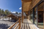 patio overlooking the outdoor private hot tub