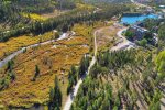 Aerial view of recreation path that leads to Keystone Lake