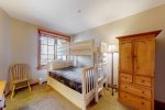 Second bedroom with bunk beds and twin trundle