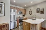 Quartz countertops in kitchen