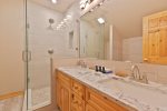 Master bathroom with separate shower