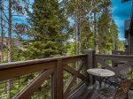 Nice patio with forested views