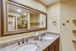 Master bathroom with dual sink vanity