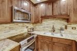 Stainless steel appliances and granite countertops