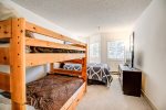 Queen bed, bunk beds and ensuite bathroom