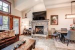 Fireplace and sitting area