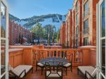 Some residences feature patios with views