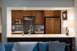 Each condo features fireplace, dining area, sofa bed, balcony and fully equipped kitchens