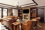 Gas fireplace and open living room