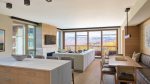 This two-bedroom with a den is a mountain retreat for any desire