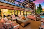 Four Outdoor Hot Tubs, Indoor/Outdoor Swimming Pool, Sauna, Movie room, Steam Room & Fitness Room, common grills located on Plaza level