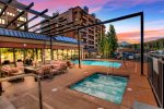 Four Outdoor Hot Tubs, Indoor/Outdoor Swimming Pool, Sauna, Movie room, Steam Room & Fitness Room, common grills located on Plaza level