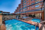 Four Outdoor Hot Tubs, Indoor/Outdoor Swimming Pool, Sauna, Movie room, Steam Room & Fitness Room, common grills located on Plaza level
