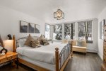 The large king bedroom is nestled in these beautiful Aspen`s. You will love the feeling of nature around you anytime of year.