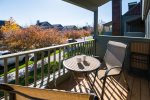 Location! Location! Escape to this beautiful air conditioned, pet friendly Sisters Vacation Rental Condo on second level with peek-a-boo mountain views in Pine Meadow Village, sleeps 6.