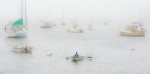 Rockport Harbor on a foggy day