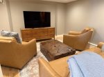 Lower level media room with pullout bed