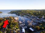 Situated just off the harbor and a short walk to downtown - The red arrow indicates the location of the house
