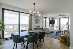 Fuly remodeled condo! Beach front, corner location with Gulf views everywhere you look! Outdoor living area!