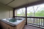 At River's Edge On The Hooch - Amazing 3-level condo with 2 hot tubs overlooking the Chattahoochee River in downtown Helen
