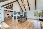 Open Living Space with Pool Table and Wet Bar