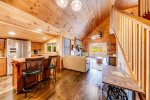 Kitchen island with stools