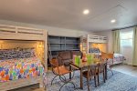 Detached large bunk room house with 2 Queen beds & 2 overhead twin beds