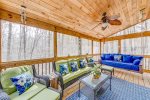 Beautifully decorated screened porch