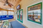 Screened porch with flat screen TV